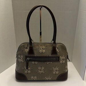 Dooney and Bourke brown canvas satchel. Vintage mid 2000’s excellent condition.